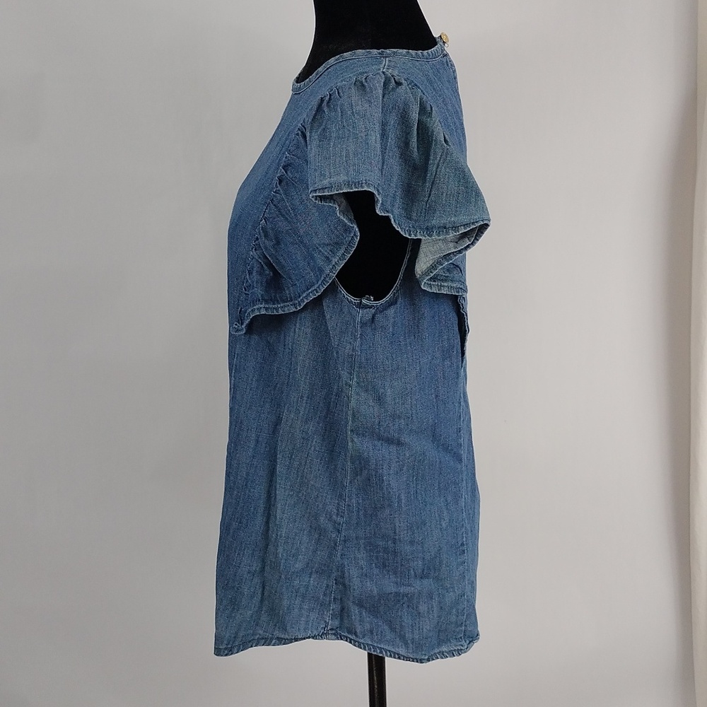 Draper James Chambray Flutter Sleeve Top - image 6